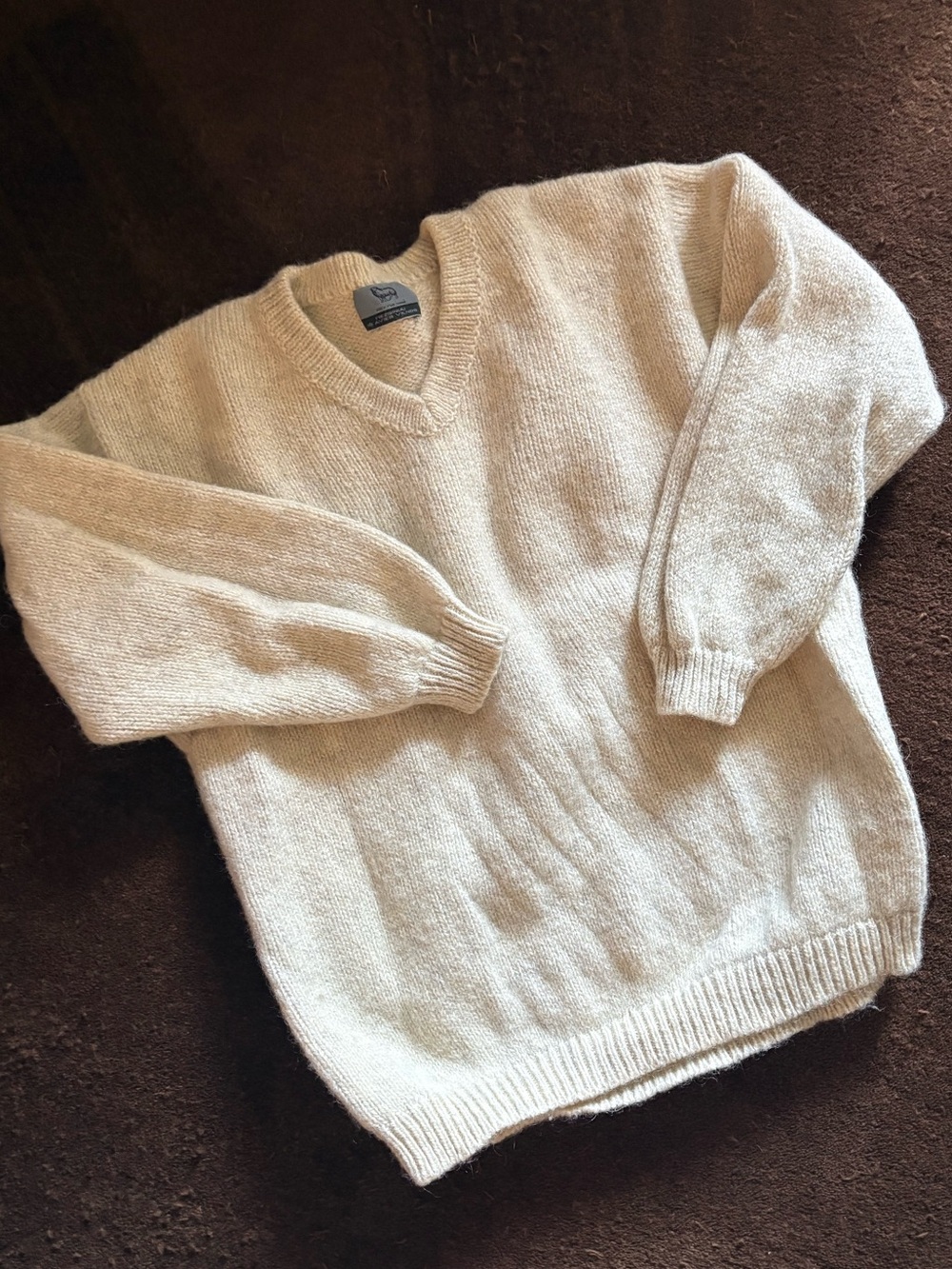 100% alpaca wool cream sweater